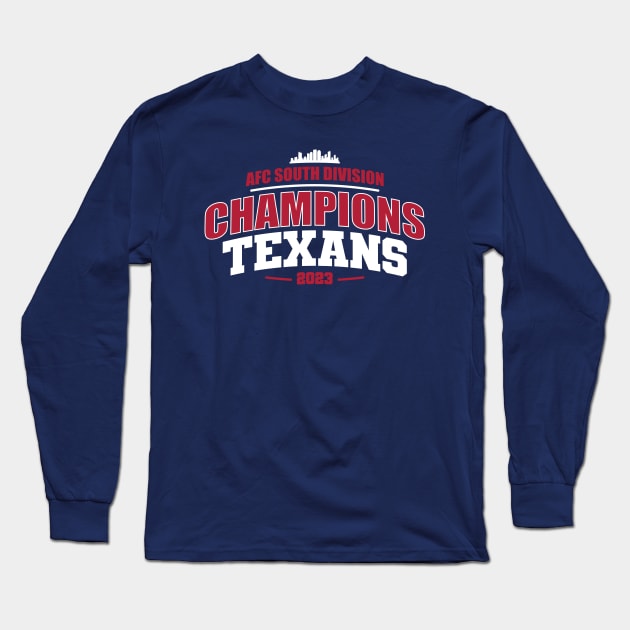 AFC SOUTH Champs Texans Long Sleeve T-Shirt by Nagorniak